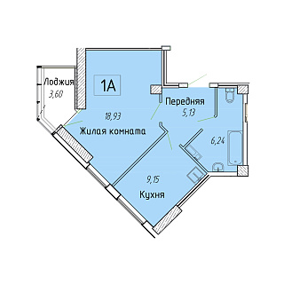 Расположение 1-к квартира в ЖК «Чайка» №145